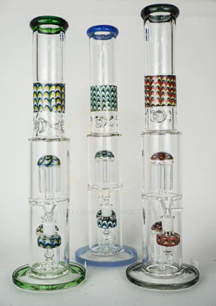 Experience the Ultimate Smoking Experience: 18 Inch Straight Shooter with Dual Perk and Wig Wa