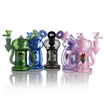 IC Glass 5.5 Inch Waterpipe with Flower Inside – Assorted Colors Wholesale Smoking Accessories