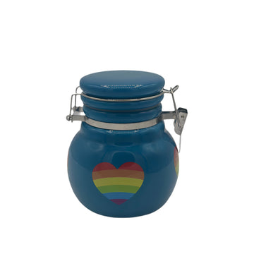 250ML white ceramic storage jar with airtight silicone seal and lid
