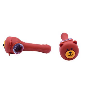 PACK OF 5 Silicone Bear Hand Pipe | PACK