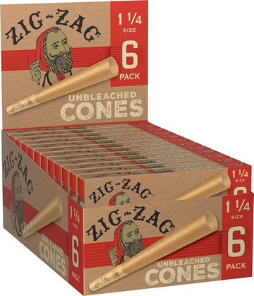 Zig Zag Unbleached 1 1/4 Cones 6 Pack