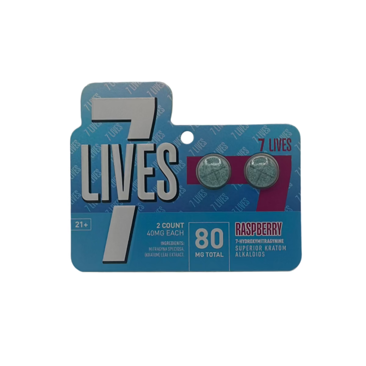 7 Lives Kratom Rasberry -2 count 40gm each