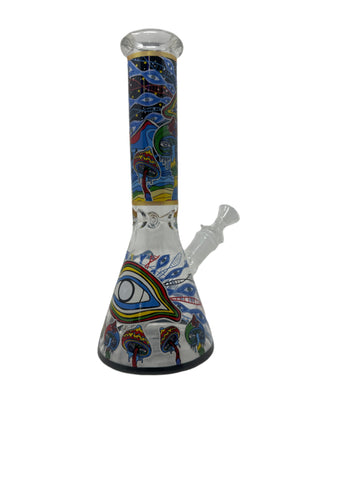 Beaker with Comic Print | EYE Designs | Wholesale Glass Water Pipes | WP4067