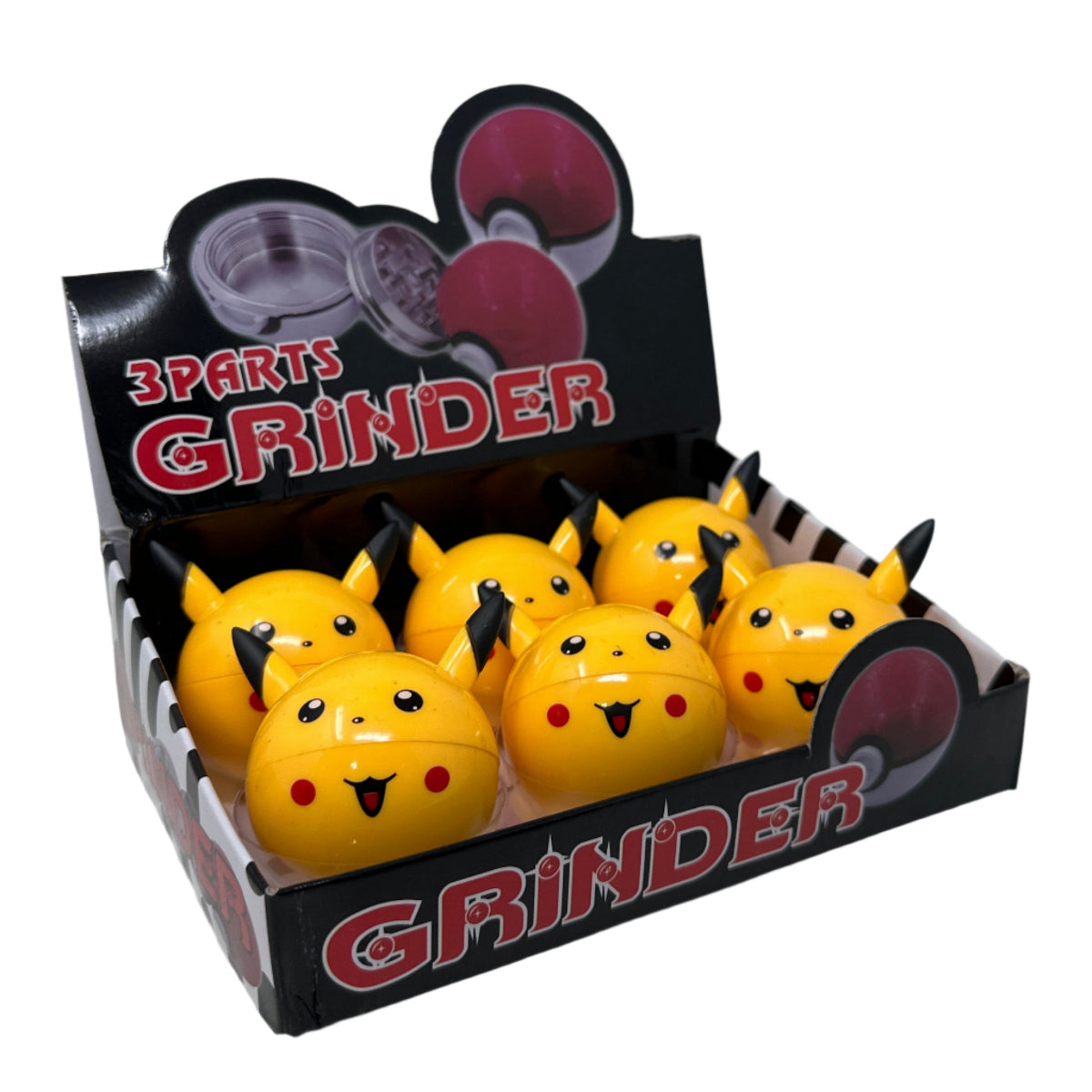 Box of 6 Yellow Kitty Ball Metal Grinders