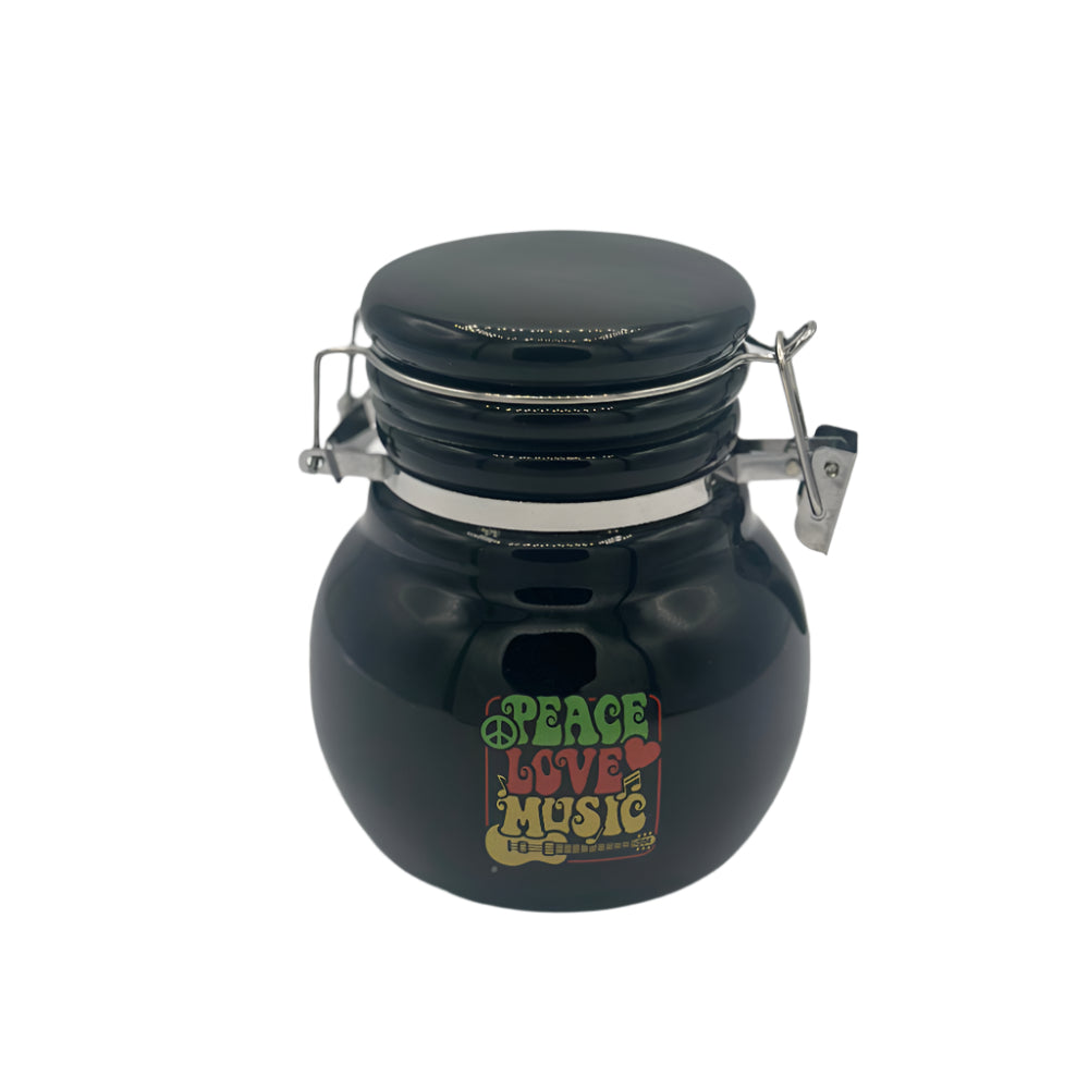 Ceramic stash jar with silicone gasket for smell-proof storage