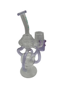 Close-up of King Pluto Dual Tone Recycler Dab Rig with intricate glasswork and looped recycler arms.