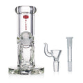 Compact straight tube water pipe by IC Glass, designed for smooth, direct hits.