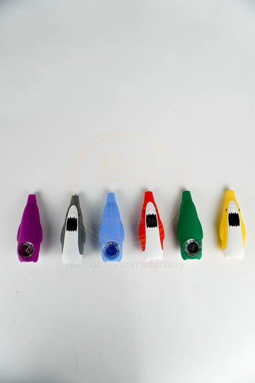 PACK OF 5 Silicone Hand Pipe 4-Inches Monster Open Mouth | Assorted 6 Colors