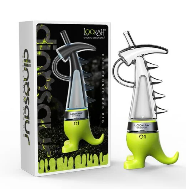 Electric dab rig in dinosaur form, available at Get Glass Distribution