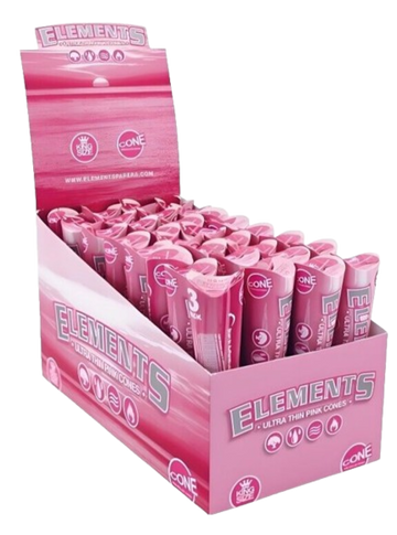 Shop Elements Ultra Thin Pink 1 1/4 Cones – 6 Pack, 32 Packs/Box. Made from rice paper for a clean, slow burn. A vibrant wholesale favorite for head shops and dispensaries.