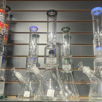 15 Inch Beaker with Colored Lip and Matrix Perk