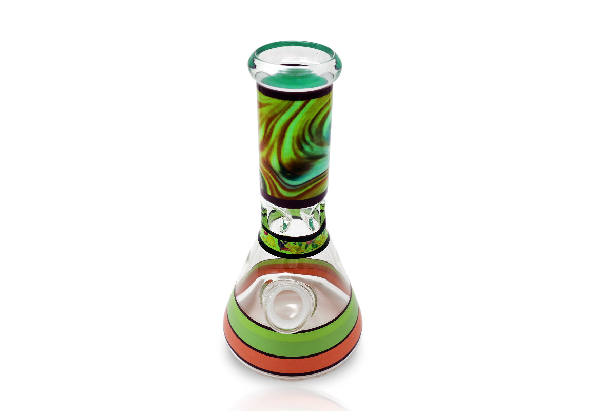 Floral Print Glass Beaker Bong