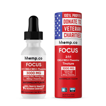 HHEMP CBG+CBD Tincture - Focus | 3000MG | Watermelon Flavor | 12 Ct/Box
