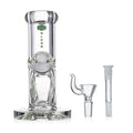 Frosted glass version of the IC Glass thick mini straight tube bong.