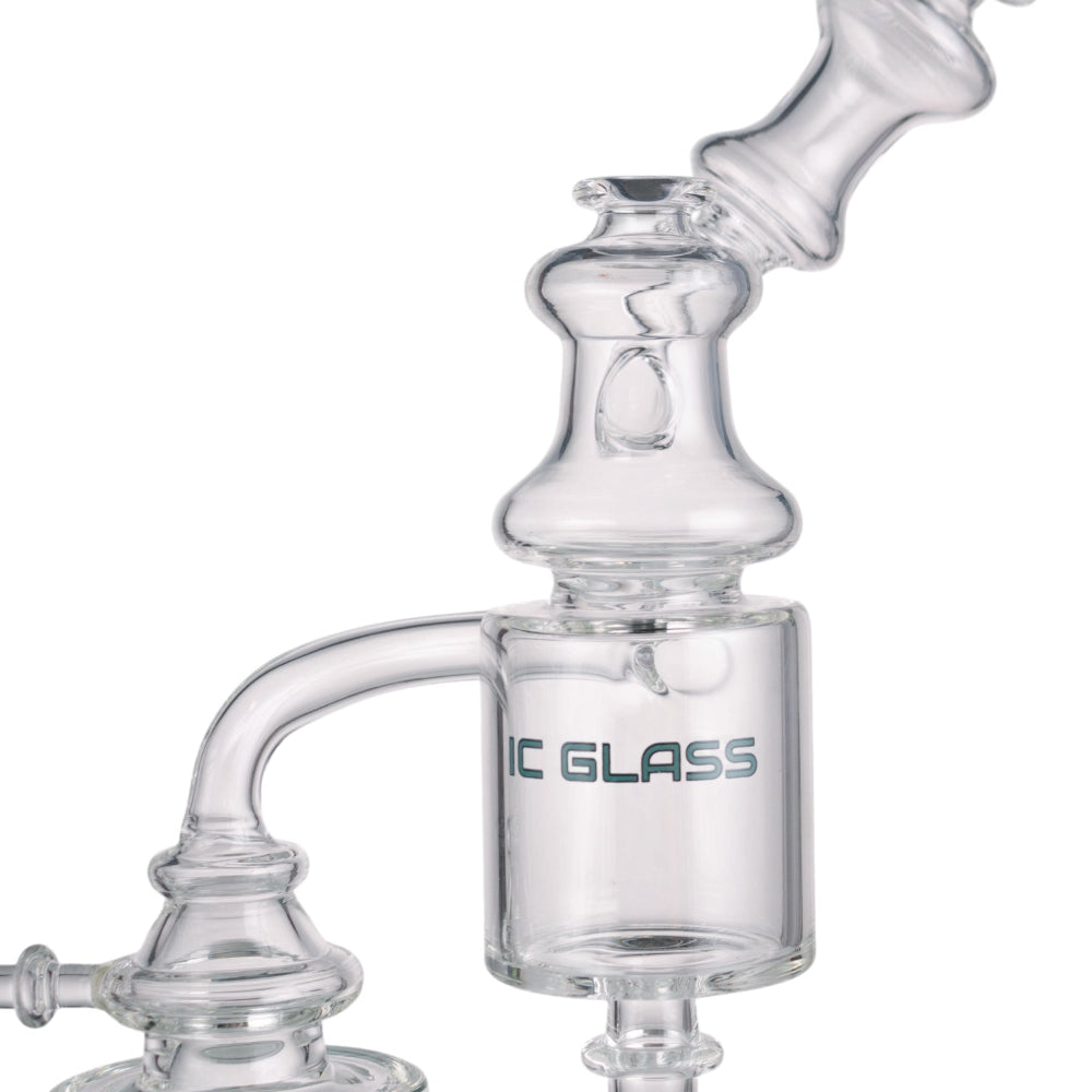 Functional glass art recycler with banger for head shops and smoke retailers