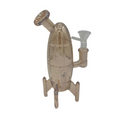 Rocket-Shaped Glass Water Pipe with Downstem and Bowl Piece