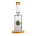 Glass bong with precision percolator and herb bowl
