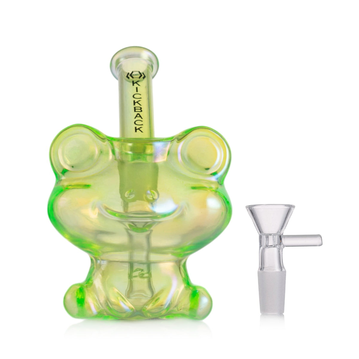 Green frog glass water pipe