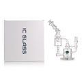 High-end glass recycler rig with advanced filtration and 80 percent more smoke per hit