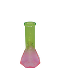 High-quality frosted glass bong with tri-color diamond cut accents