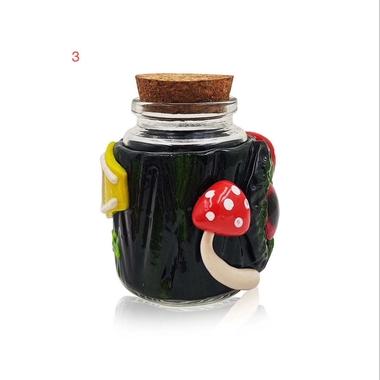Shop the IC GLASS 3D Eye & Mushroom Jar with cork cap – a top-tier pick for bulk smoking accessories and wholesale cannabis accessory collections.
