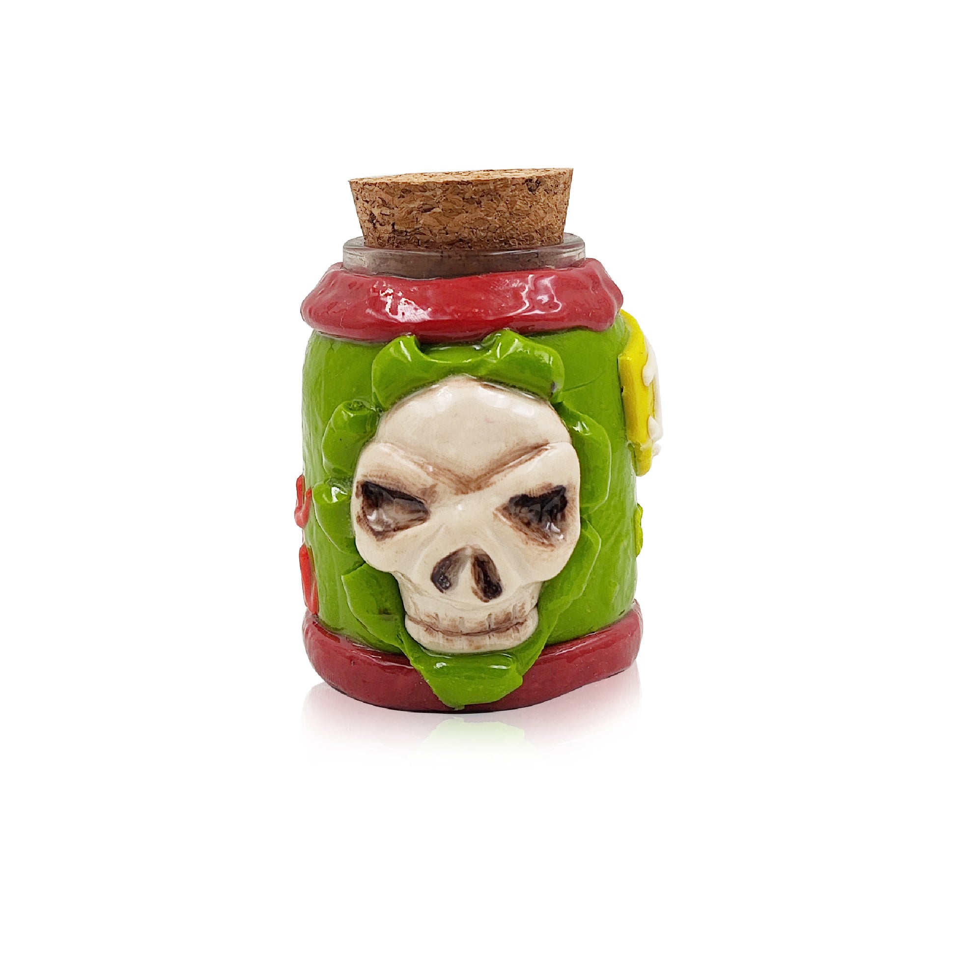 Shop IC GLASS 3D Skull Jars with cork cap – perfect for wholesale cannabis accessories. Eye-catching design, airtight seal, and ideal for bulk smoking accessories orders.
