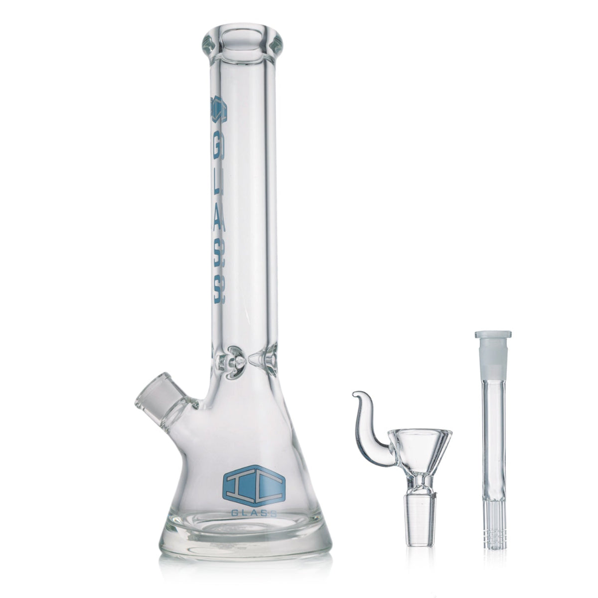IC GLASS heavy base beaker bong with tree arm perc downstem for smooth filtration