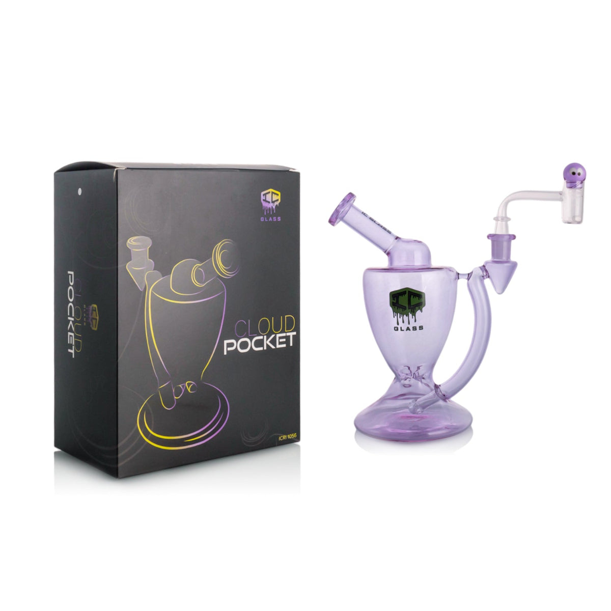 IC Glass Cloud Pocket percolator water pipe purple