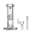 IC Glass mini bong with straight chamber and 14mm bowl piece.