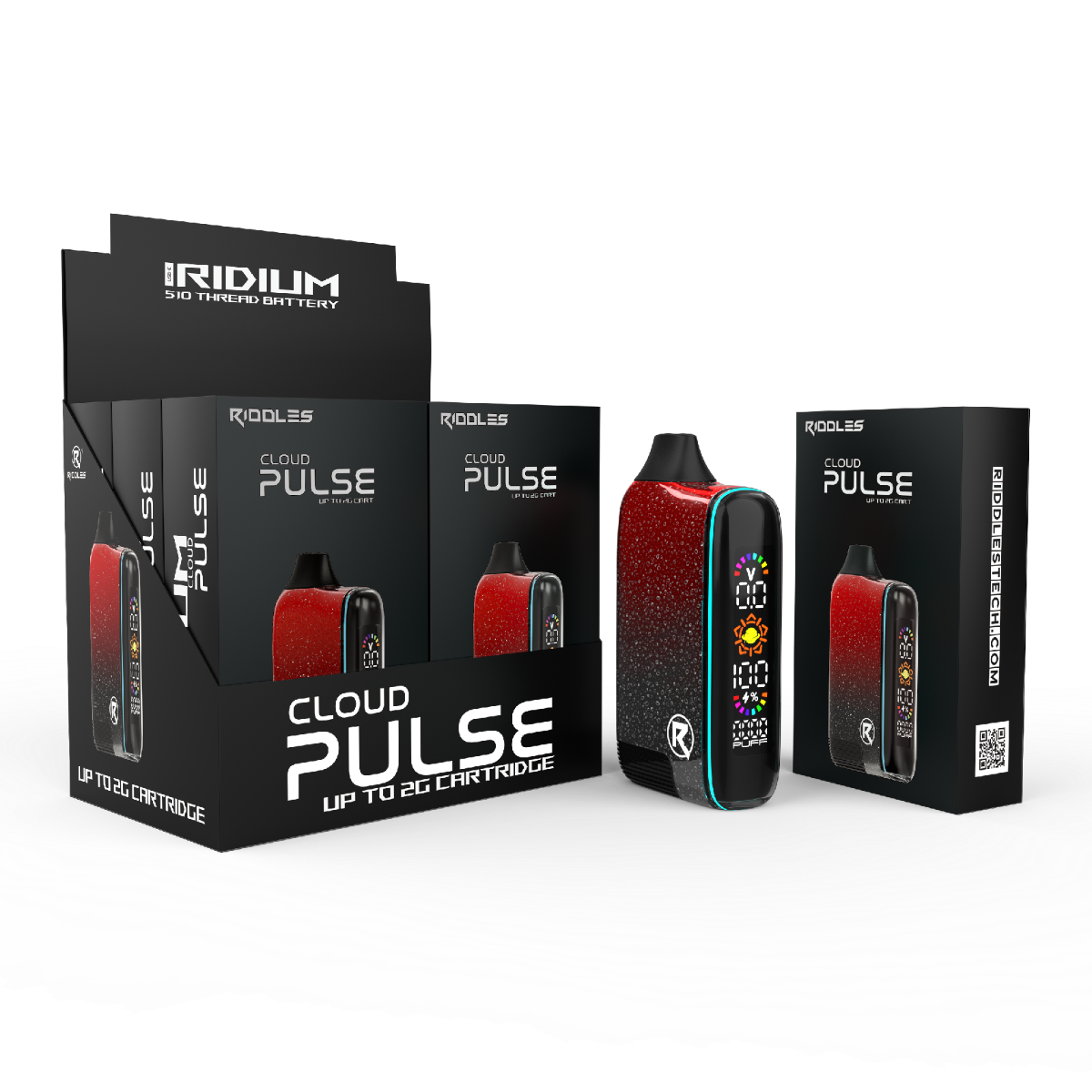 Riddles IRIDIUM 510 Battery with Cloud Pulse V2 2G Cartridge – 4 Colors