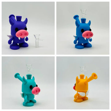 Evil Cow Silicone Wholesale Water Pipe | 4 Colors | Glass Bowl Included | SL5094
