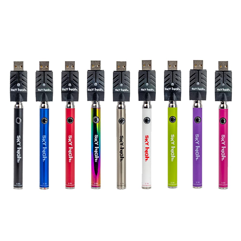 Sky High Slim 510 Battery | Adjustable Voltage Vape Pen | 3.3V4.8V Twist Control Get Glass Distribution Sky High Slim 510 Battery | Adjustable Voltage Vape Pen | 3.3V4.8V Twist Control Get Glass Distribution