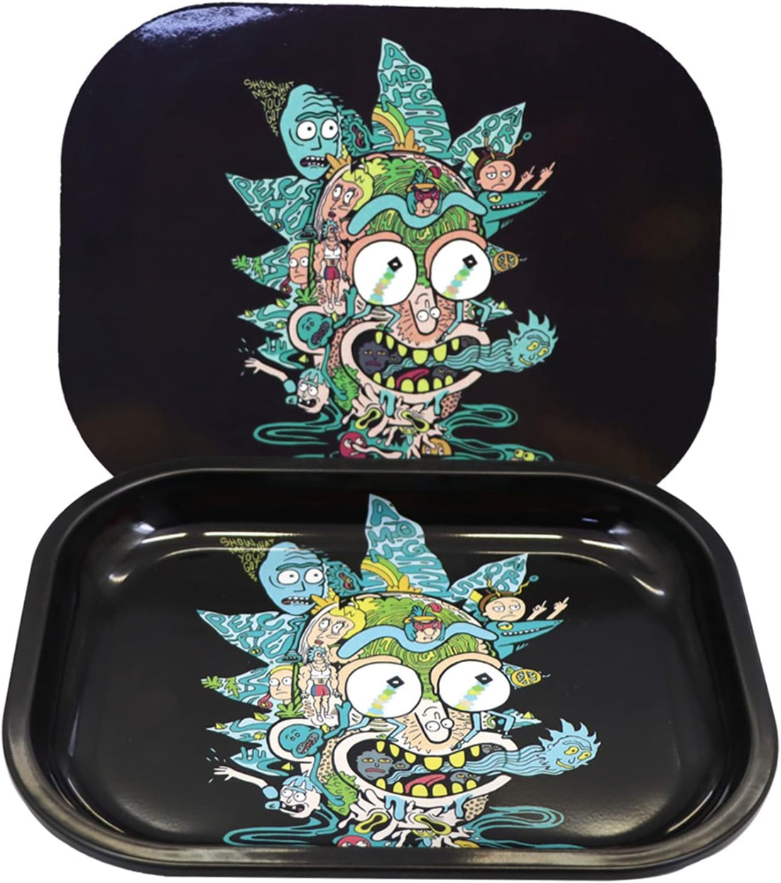 Small Rolling Tray with Magnetic Lid – 8 Unique Cannabis Designs, Portable and Durable