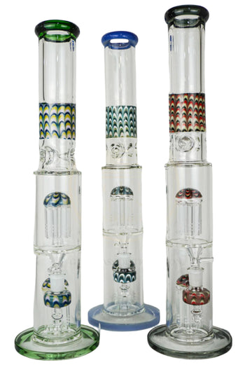 18" Straight Shooter with Dual Perk and Wig Wag - Premium Cannabis Accessory