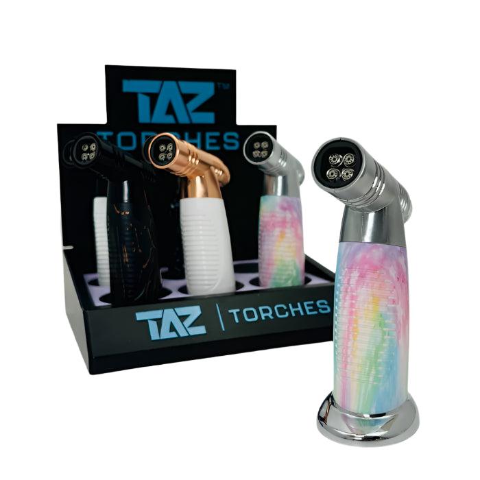 TAZ metal torch with four jet flames for smoking and dabbing