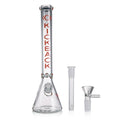 Tall Glass Beaker Bong – 18” Kickback Water Pipe for Smoking