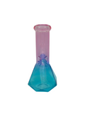 Three-color diamond cut beaker bong for smoking concentrates or flower