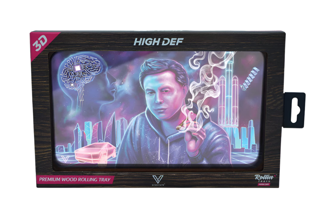 V Syndicate High Def 3D Wooden Rolling Tray – Medium