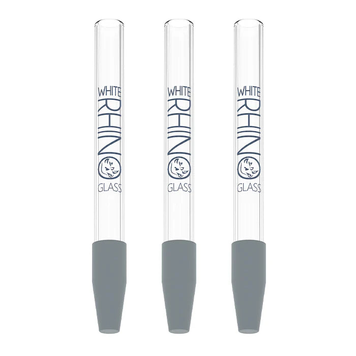White Rhino Quartz Glass Straw Bulk