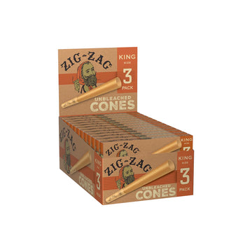 Zig Zag Unbleached King Size Cones 3 Pack