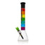 Aleaf - 18" Black Rim Glycerin Rainbow Beaker Waterpipe | AL2116