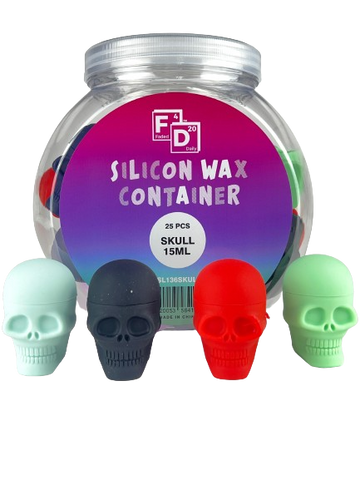Silicone Skull Wax Container | 15ml | 25 Count – Wholesale Cannabis Accessories