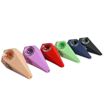 PACK OF 5 Faded Daily - Silicone Diamond Cut Hand Pipe | Silicone Product | Assorted Colors