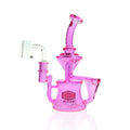 premium IC GLASS dab rig with double drain recycler and banger included