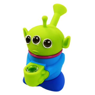 3-Eyed Alien – Silicone Bong with Glass Screen Bowl
