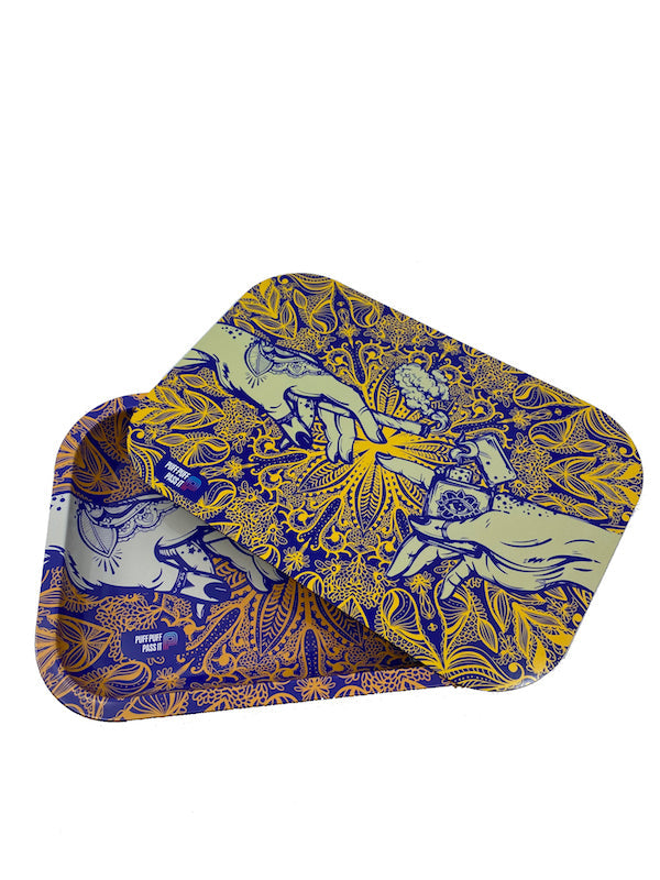 Puff Puff Pass IT Rolling Tray | Magnetic Lid for Secure Storage