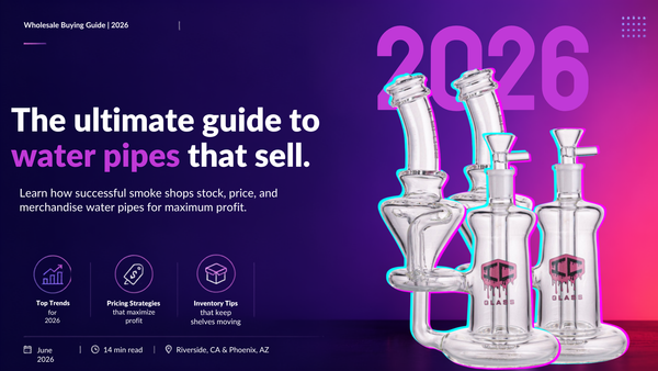 Wholesale water pipes — margins, glass types & the wall that actually sells