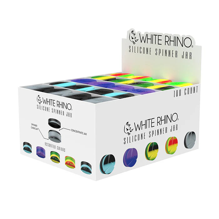 WHITE RHINO- ROUND SPINNER SILICONE JAR | $2.50/Pc Main image