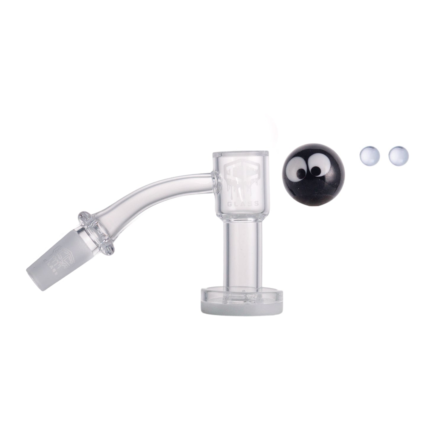 IC Glass - Fairchild | 10mm 45D Quartz Banger | Includes Carb Cap, Terp Balls & Sticker