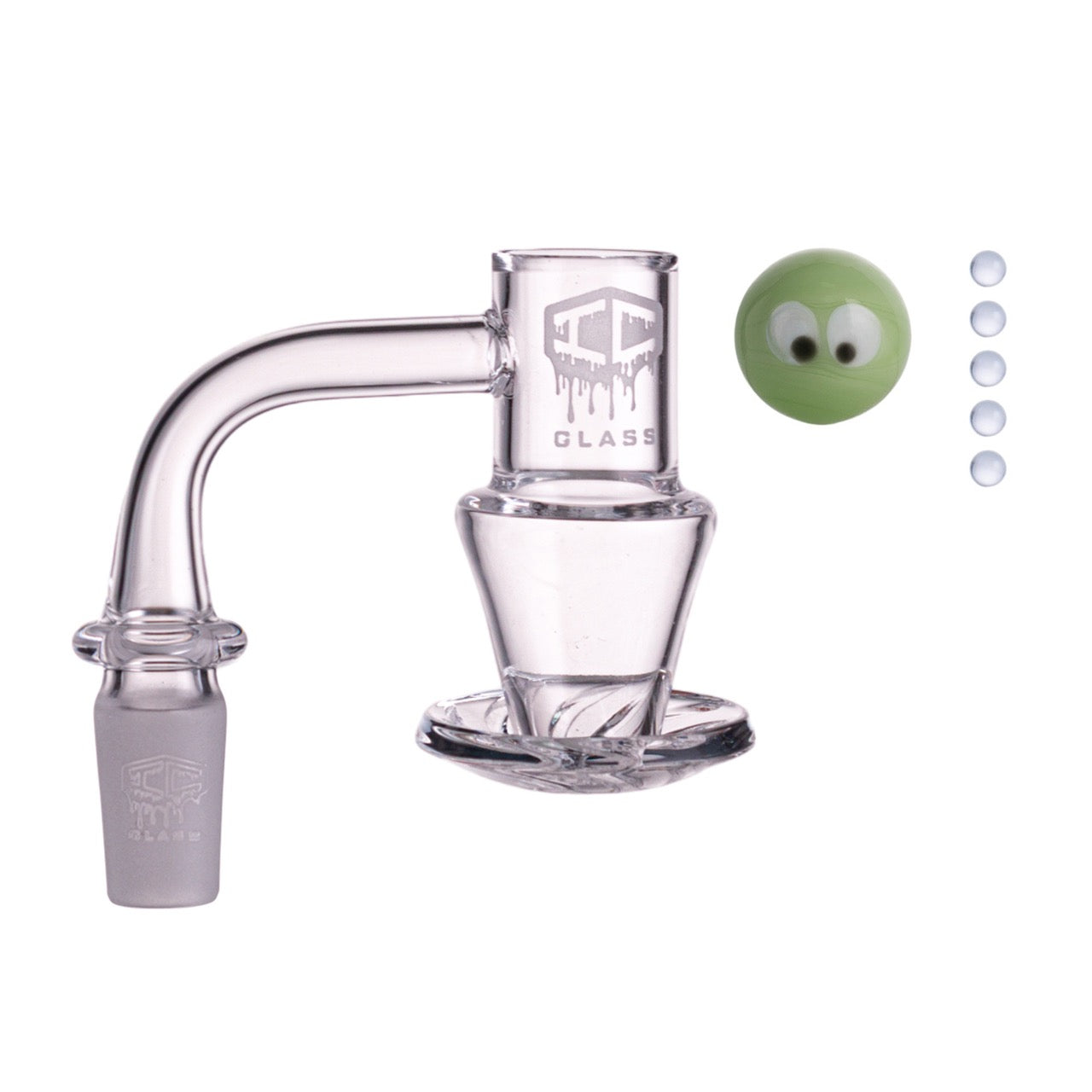 IC Glass - Agassiz | 14mm 90D Quartz Banger | Includes Carb Cap, Terp Balls & Sticker | 5 Colors